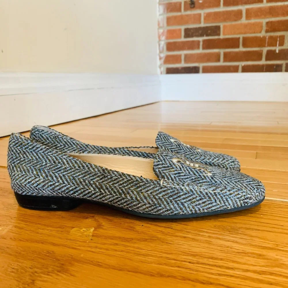 Cole Haan Collection Womens Tweed Loafer Size 9 Blue Brown Made in Italy - Picture 6 of 15